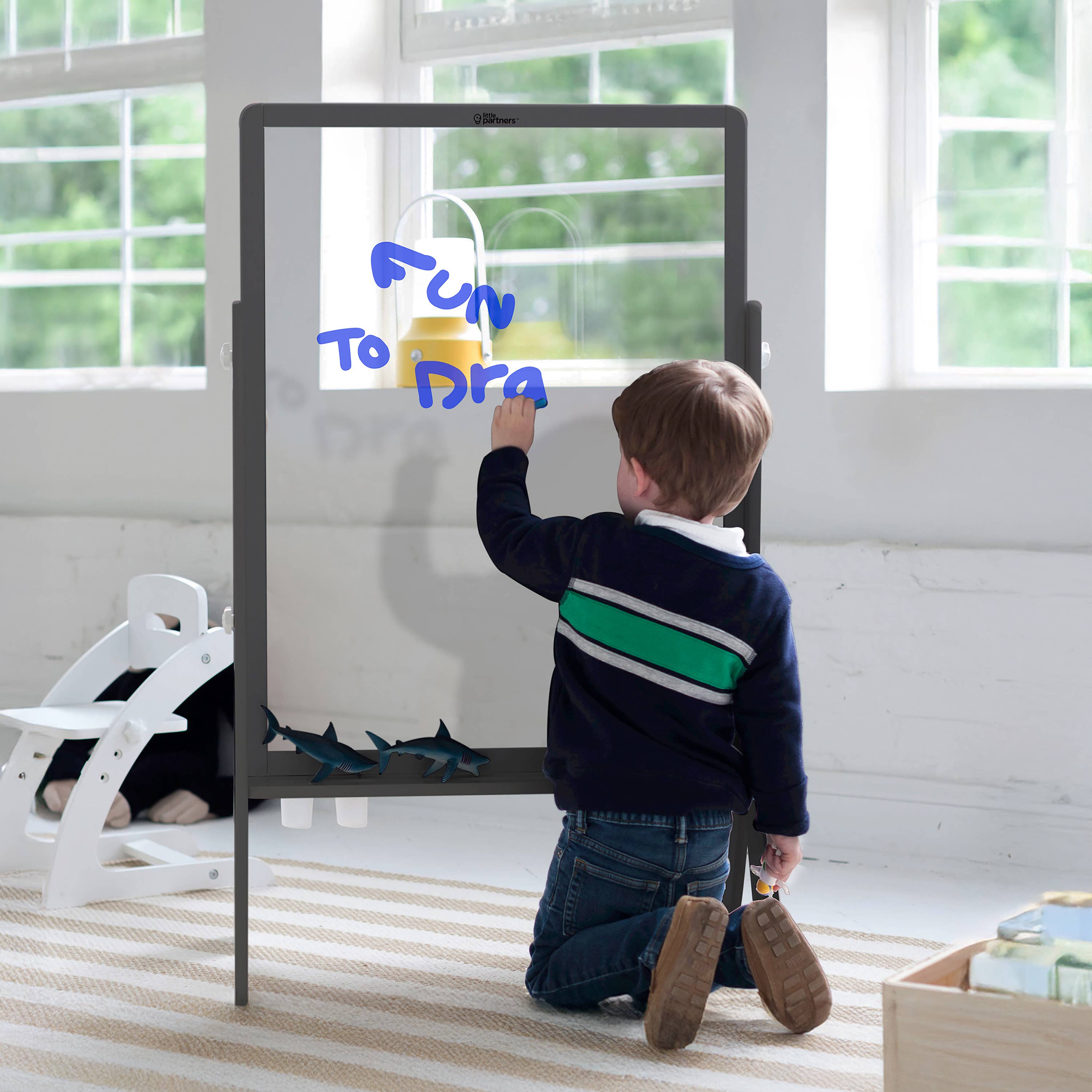 Image of Little Partners - Peek-A-Boo Art Easel - Transparent Art Easel